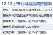 12月12日上市公司减持汇总：水晶光电等5股拟减持（表）